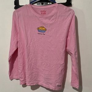 SOLD - Life Is Good Cute Soft Pink Long Sleeve